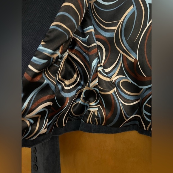 B.Moss Blue Corduroy Cropped Blazer 8P - Picture 5 of 6